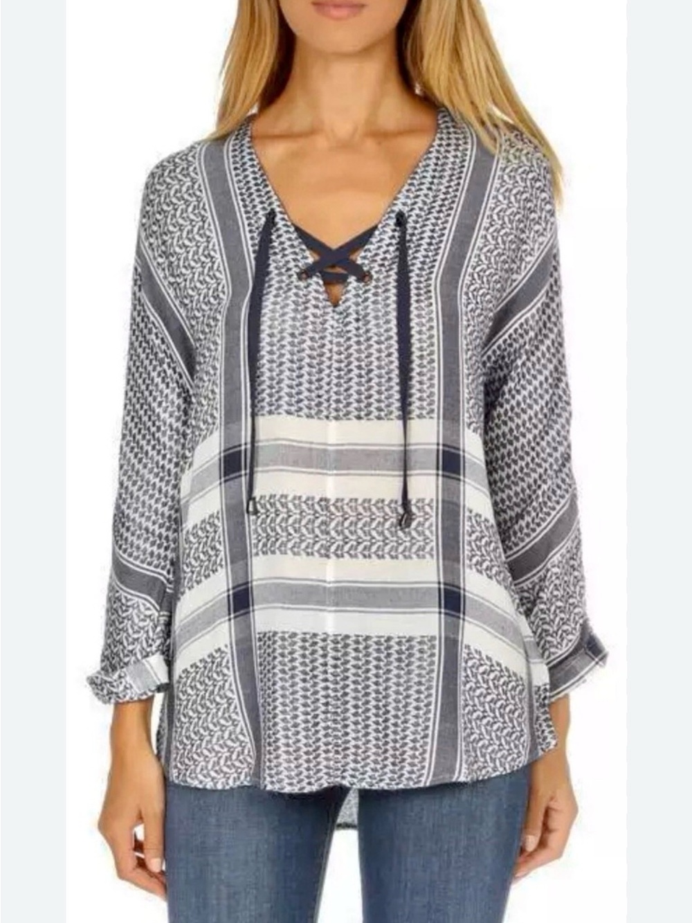 Rails Sapphire Anthro Lily Jacquard Tunic Top L